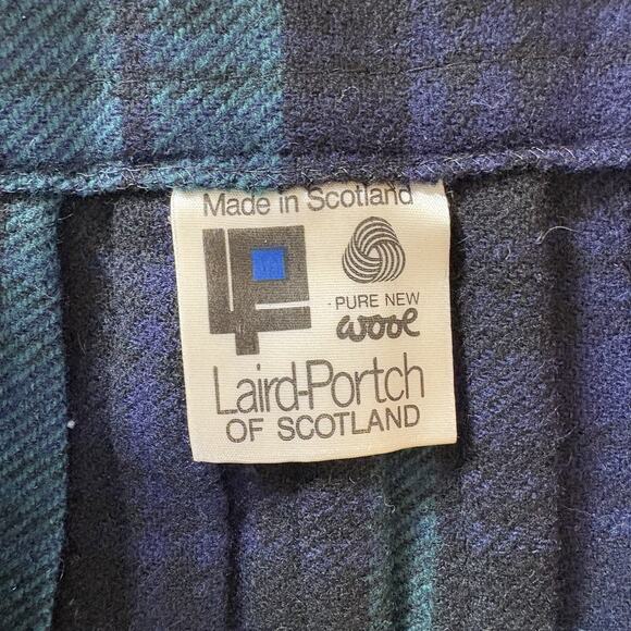 Vtg Laird Portch of Scotland Black Watch Tartan Plaid Wrap Skirt Wool Waist 28” - Picture 7 of 11